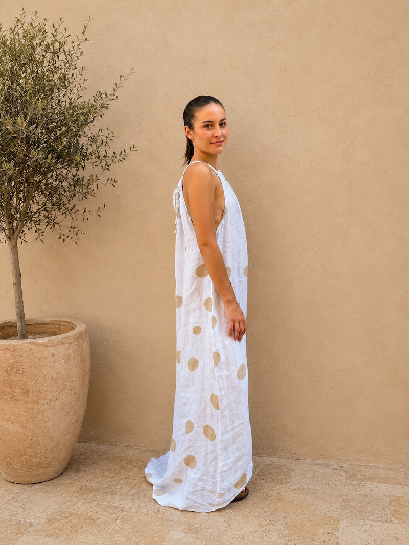 Robe longue à pois bohème