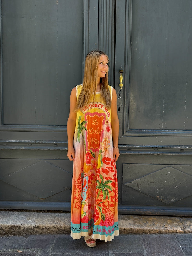 Robe de plage longue à motif Citron - Palmier - Dolce Vita - Homard