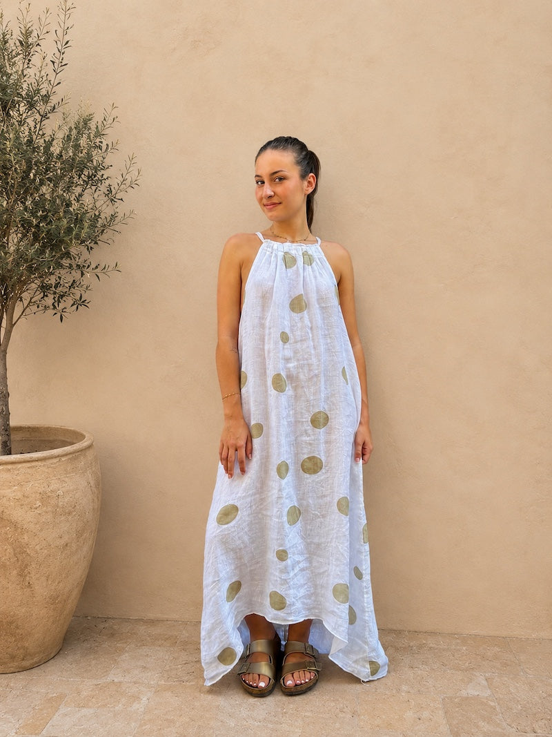 Robe longue à pois bohème