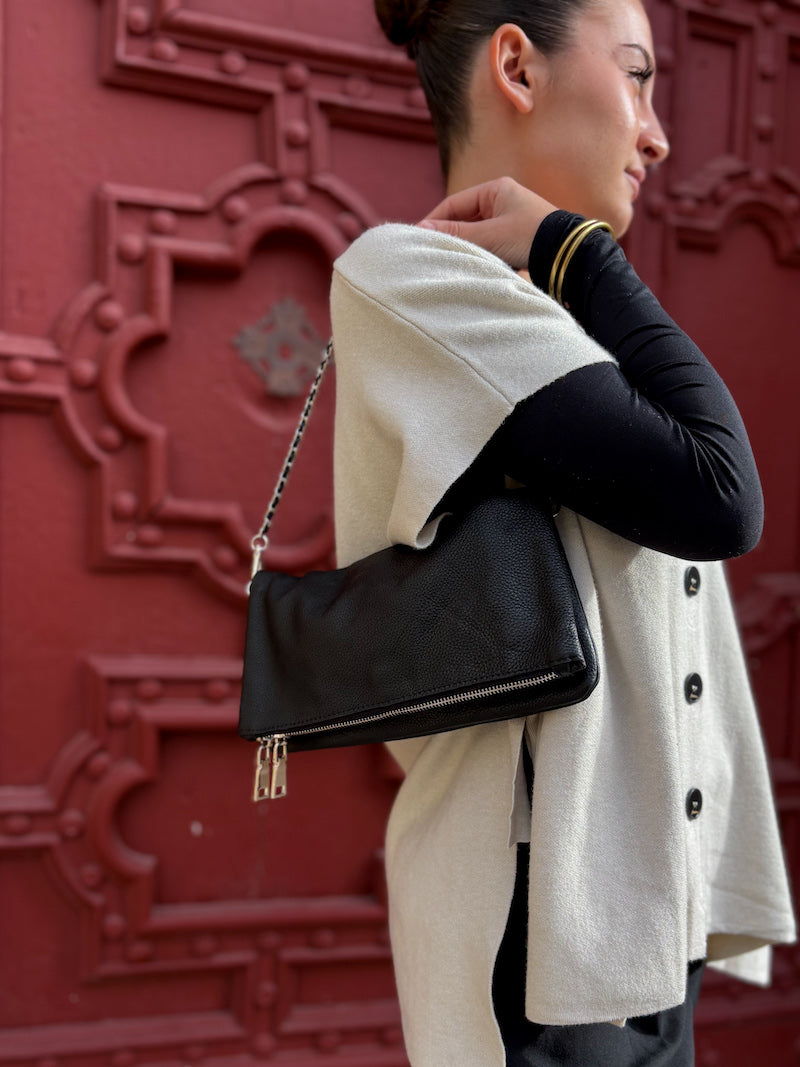 Sac en cuir noir
