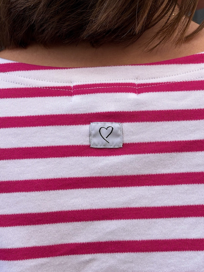 T-shirt manches longues rayé rose - Love by MD