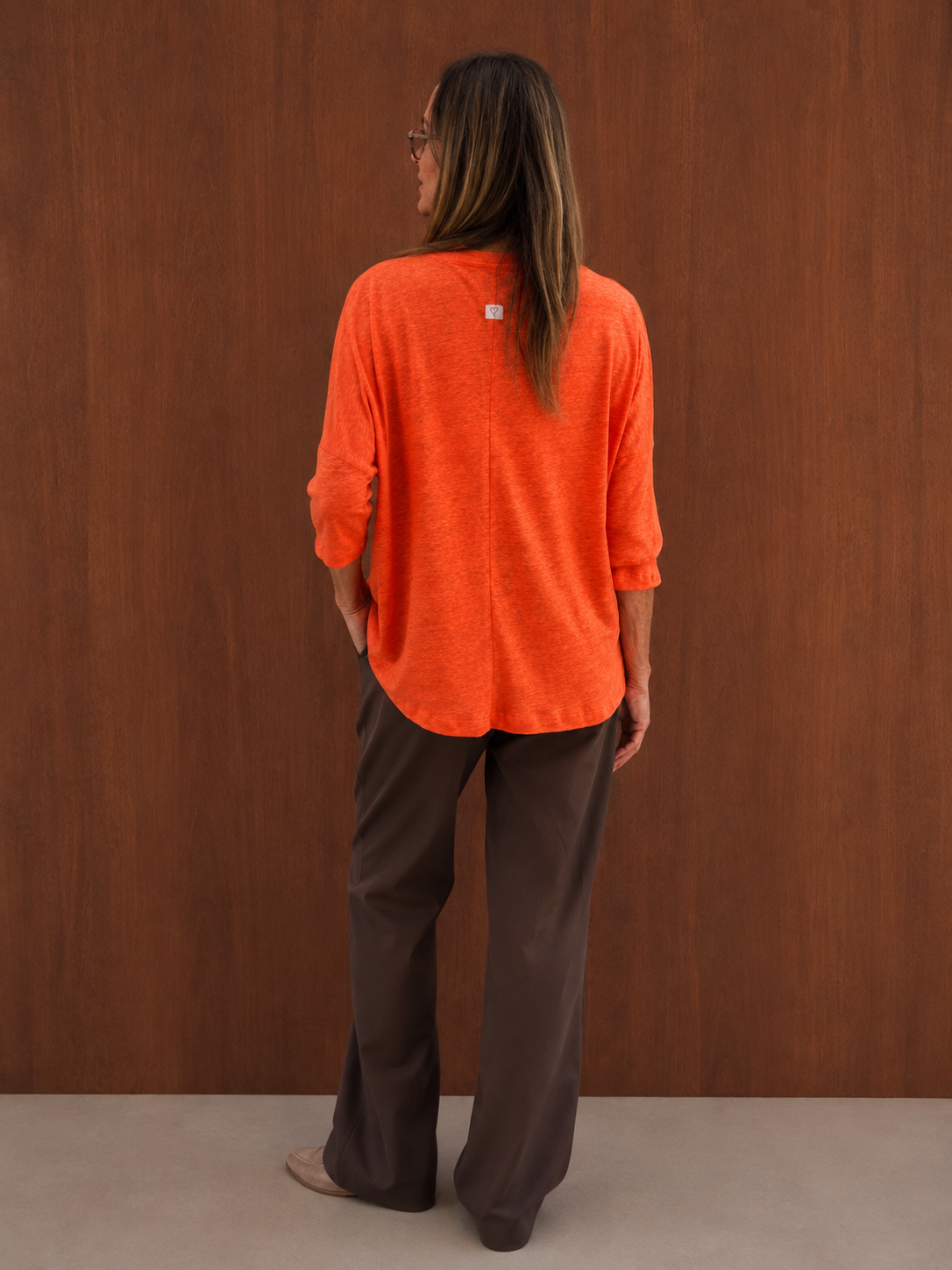 pull en lin love by md tendance pour femme orange