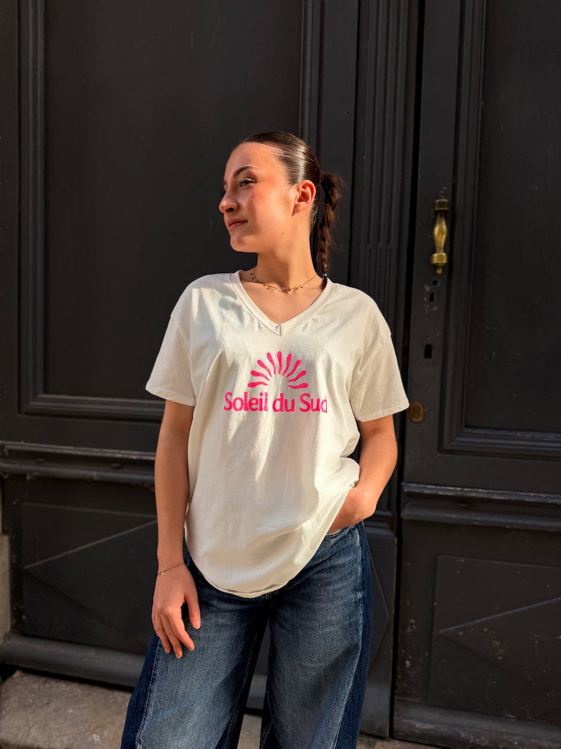 T-shirt oversize femme bohème Soleil