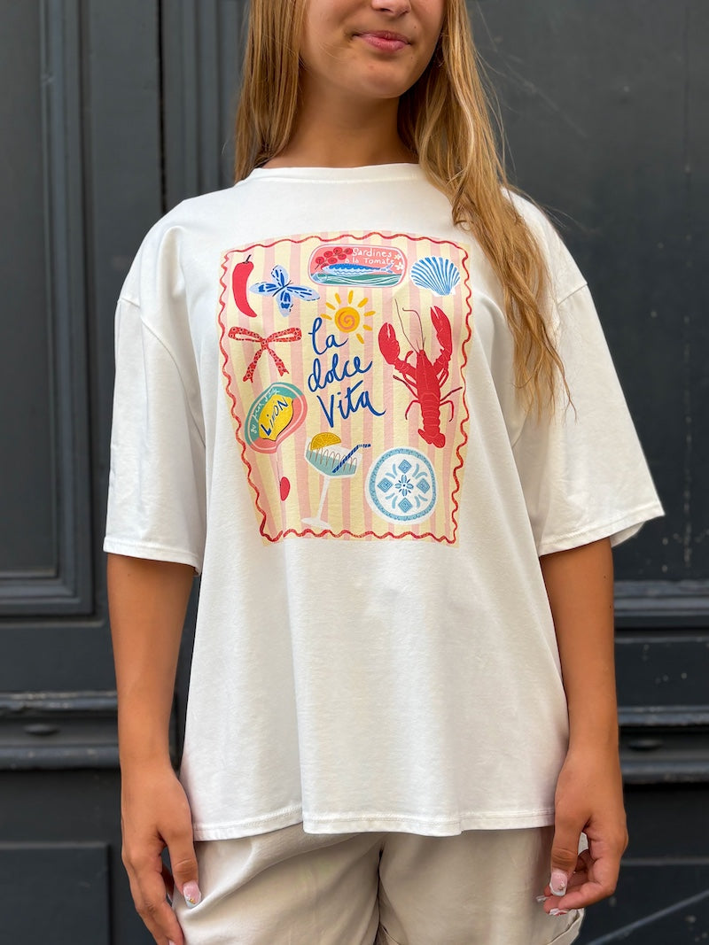 T-shirt blanc La Dolce vita