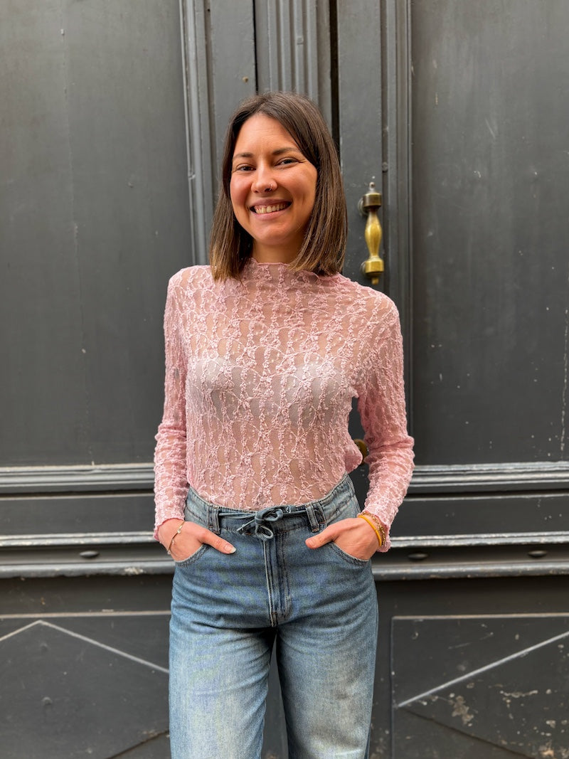 Top manches longue en dentelle