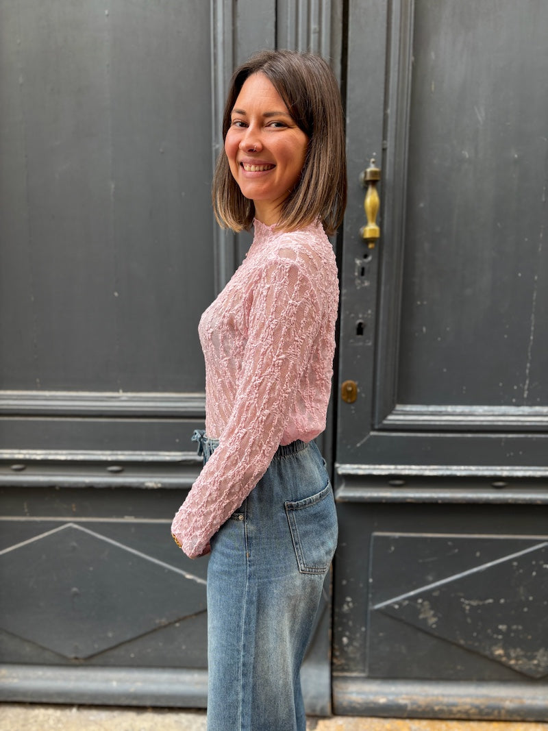 Top manches longue en dentelle