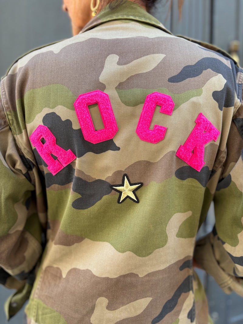 veste militaire customisée rock and roll