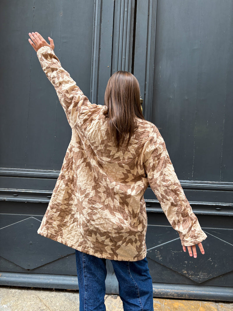 Veste longue Patchwork beige et blanc Banditas from Marseille - Chilled