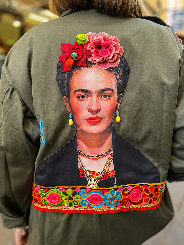 Veste militaire visage Frida Khalo