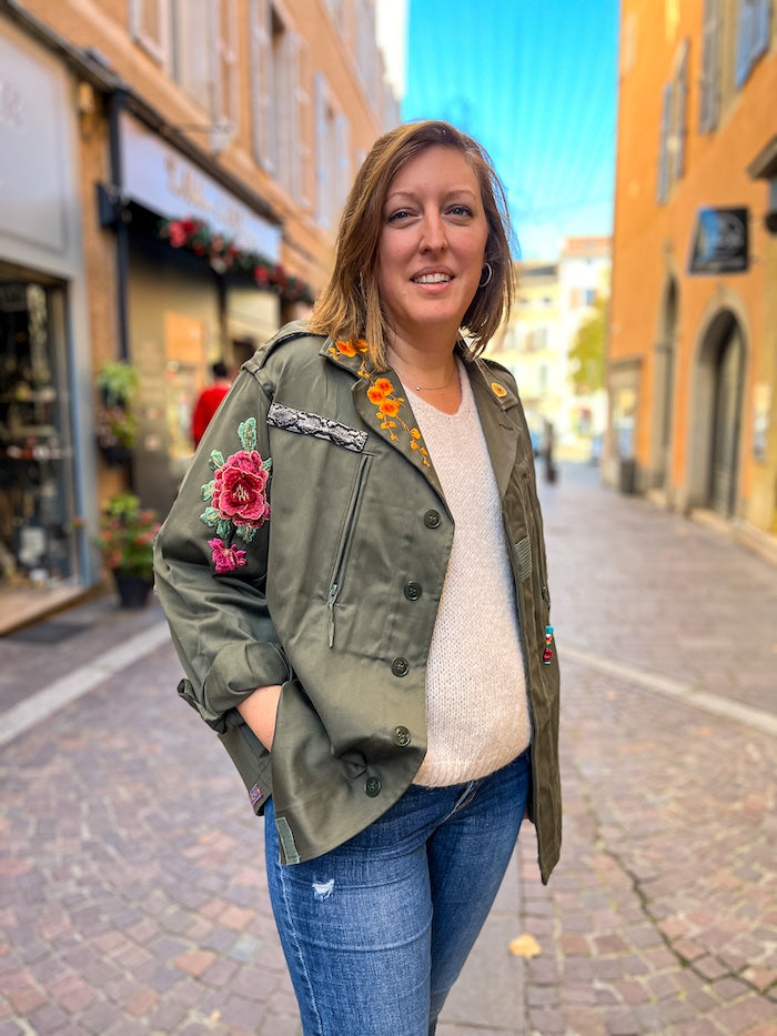 Veste militaire femme personnalisée Frida Khalo