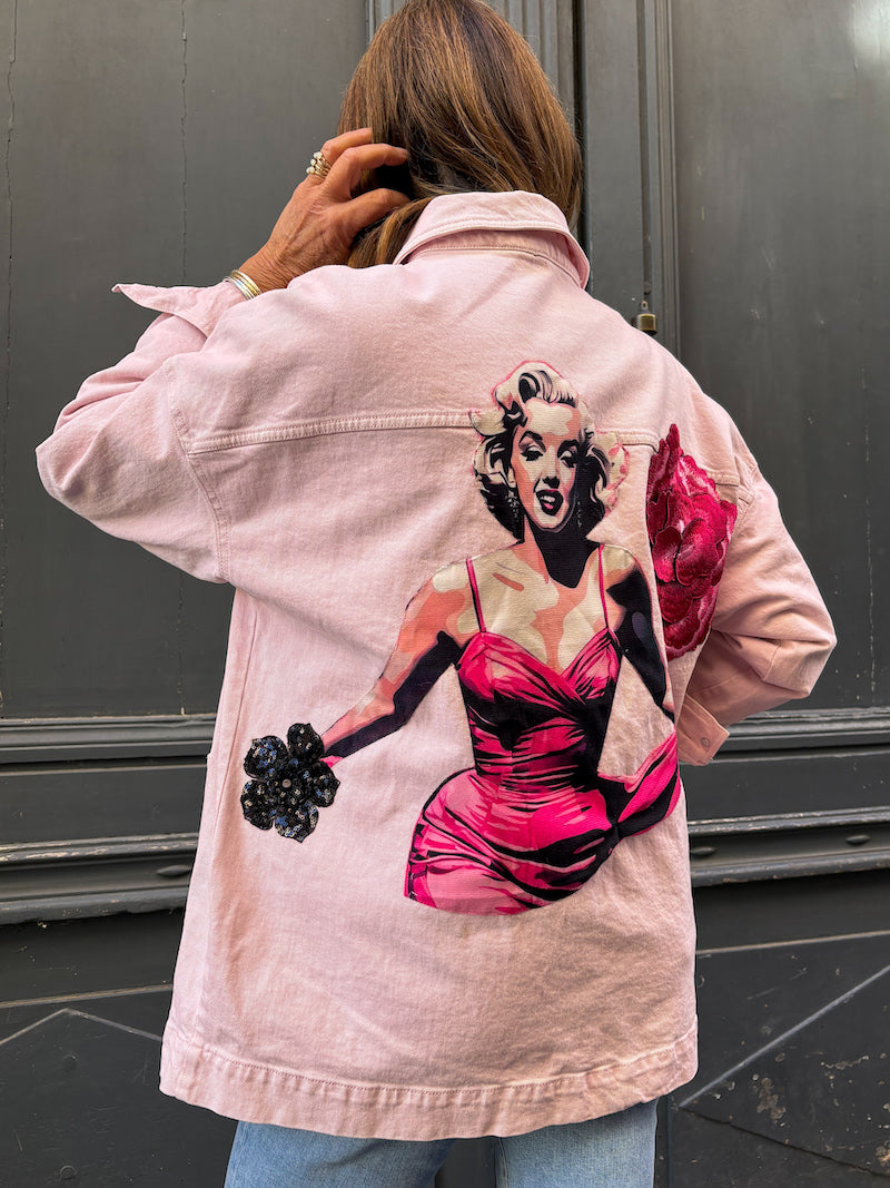 Veste rose oversize fait main Marilyn Monroe