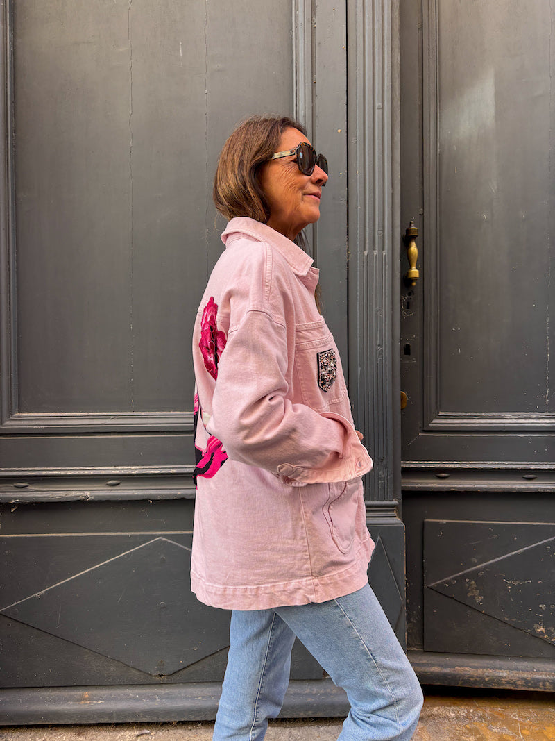 Veste rose oversize fait main Marilyn Monroe