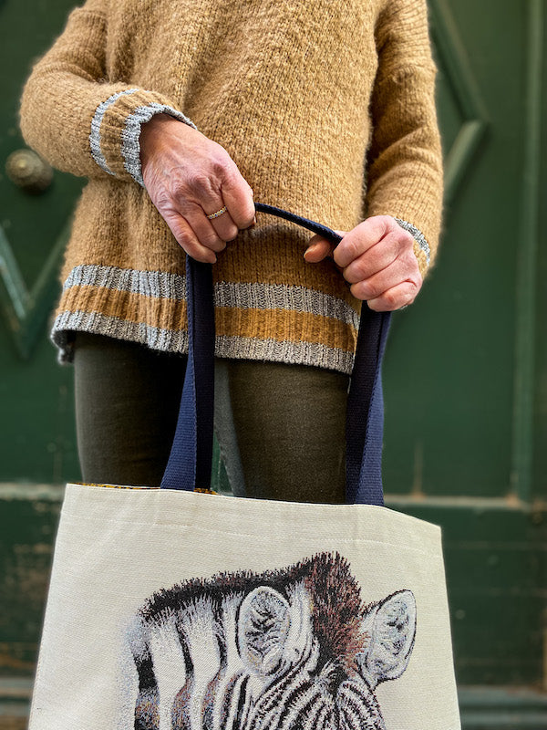 Tote bag tête de Zèbre réversible
