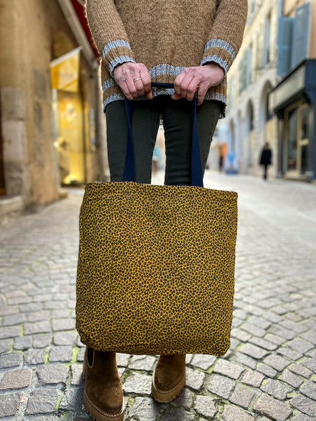 UO Leopard Print Corduroy Tote Bag