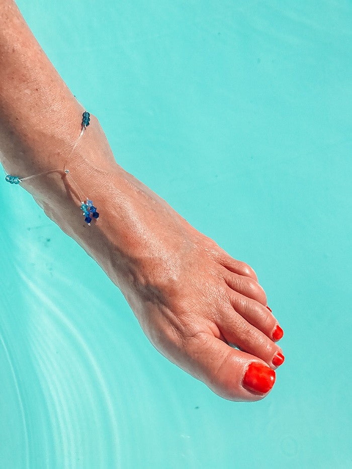 Chevillère en Swarovski bleu Summer