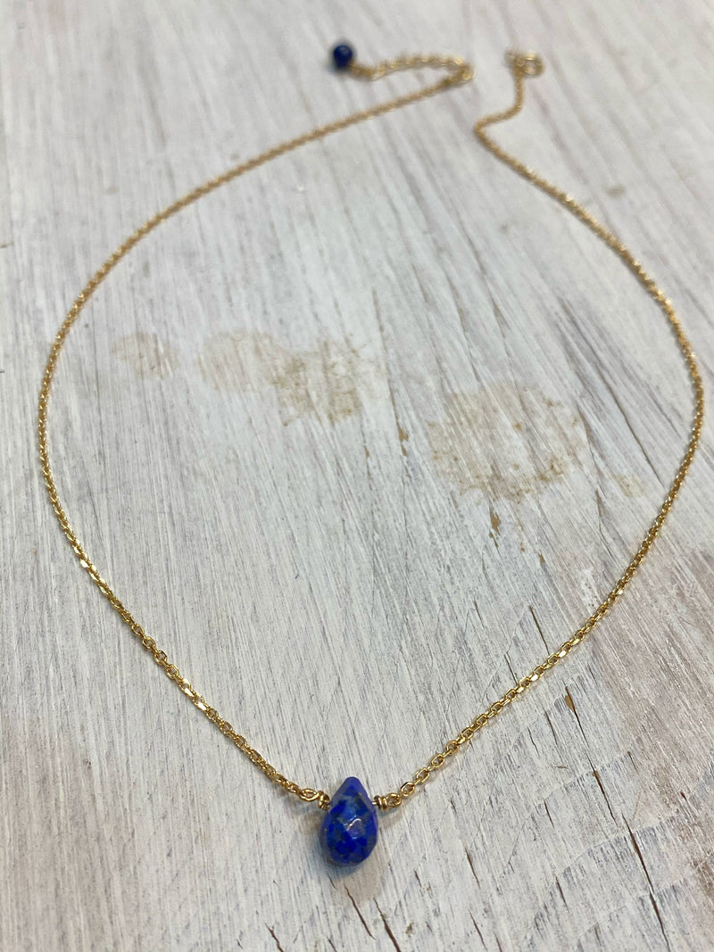 Collier en plaqué or Lapis Lazuli - Collier