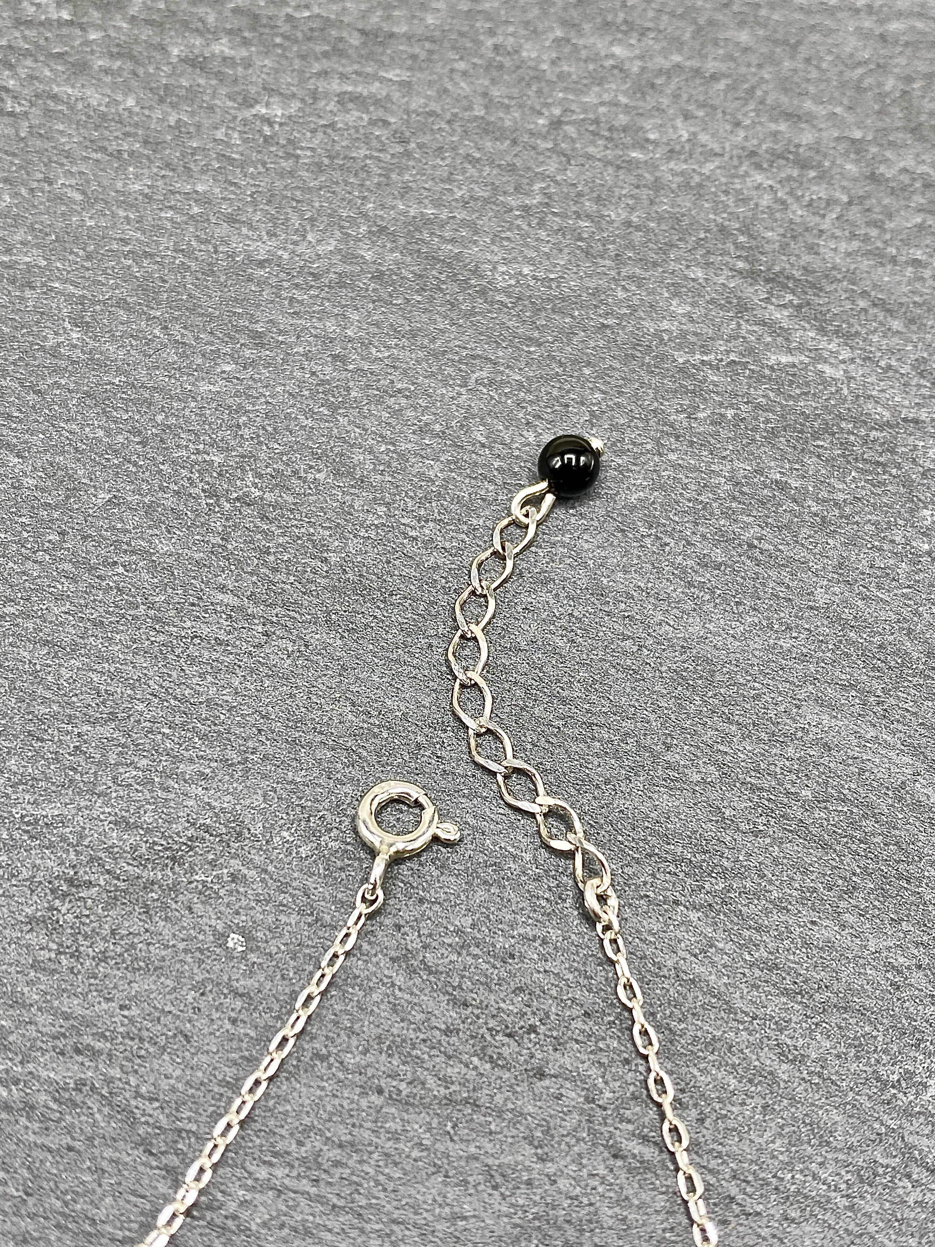 Collier trèfle en argent et onyx Lucky - Collier