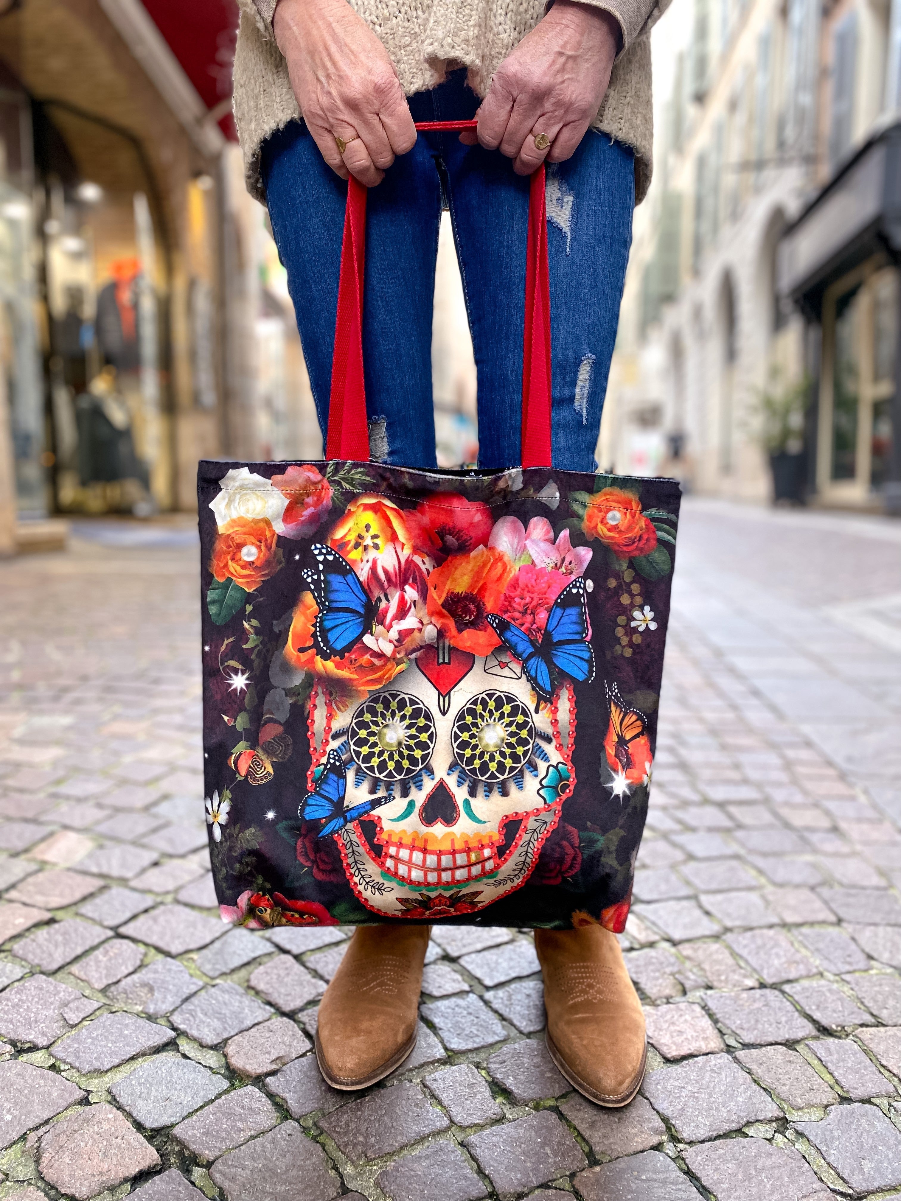 Tote bag Calavera mexicaine réversible - Tote bag