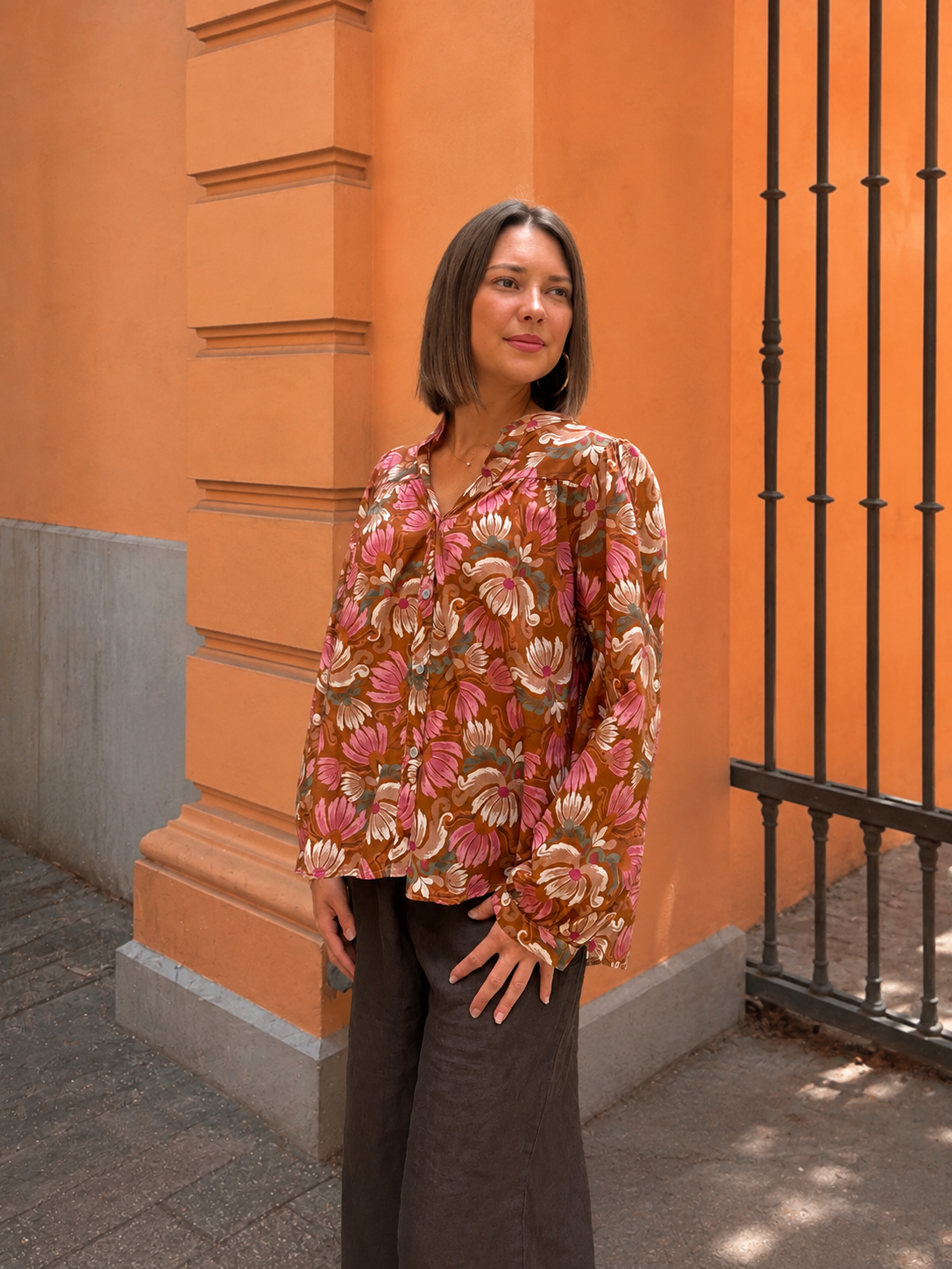 Blouse fluide à motif floraux - Tendance et rétro