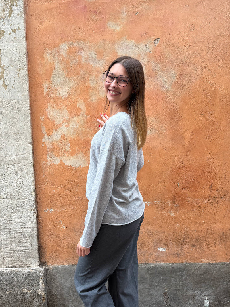 Pull Banditas from Marseille - Bianca en cachemire gris