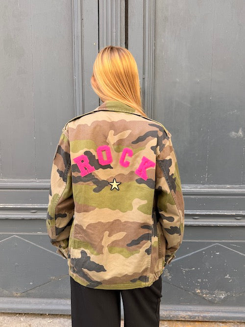 Veste militaire camouflage ROCK Rose Karma