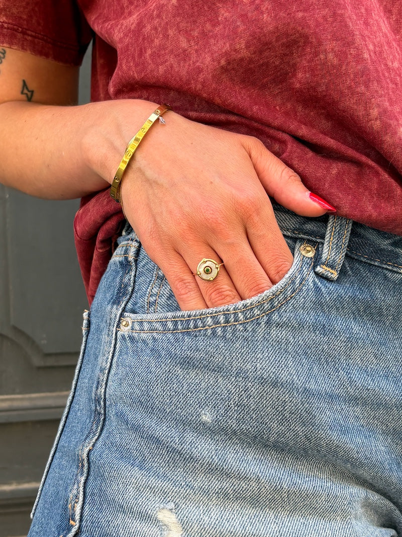 Bague en acier ZAG bijoux