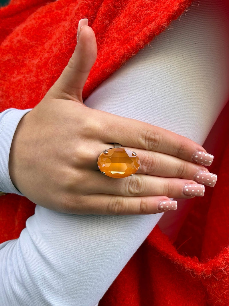 Bague orange en Swarovski