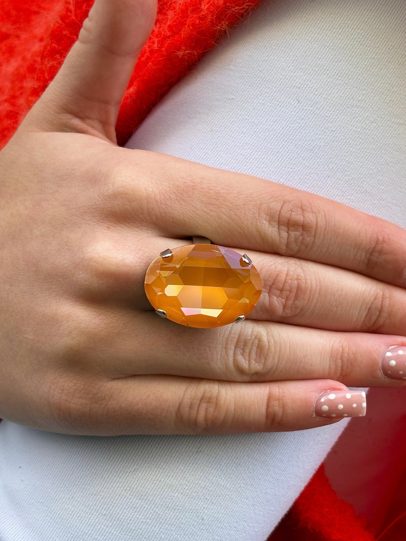 Bague en cristal de Swarovski orange
