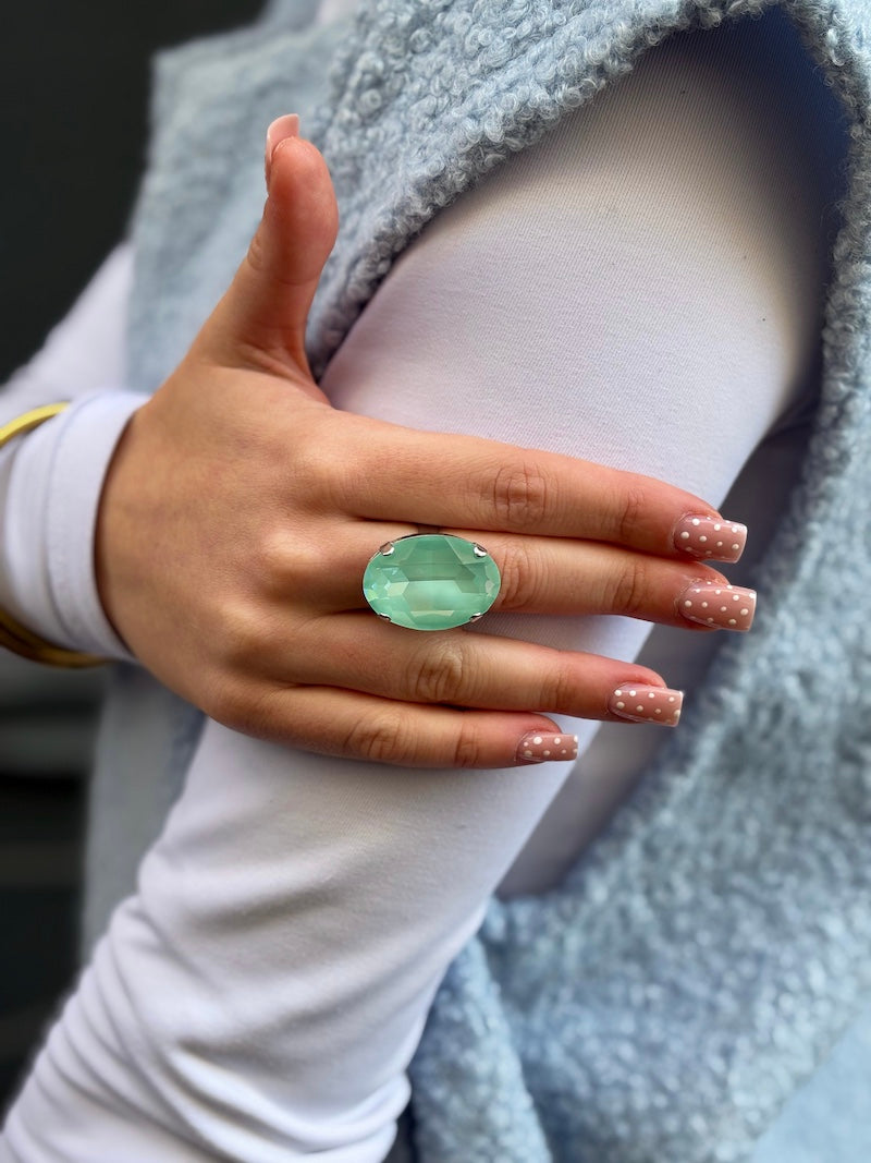Bague bleu en cristal de Swarovski