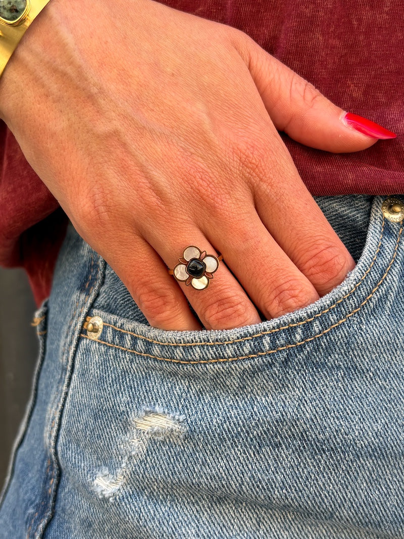 Bague trèfle en acier ZAG bijoux