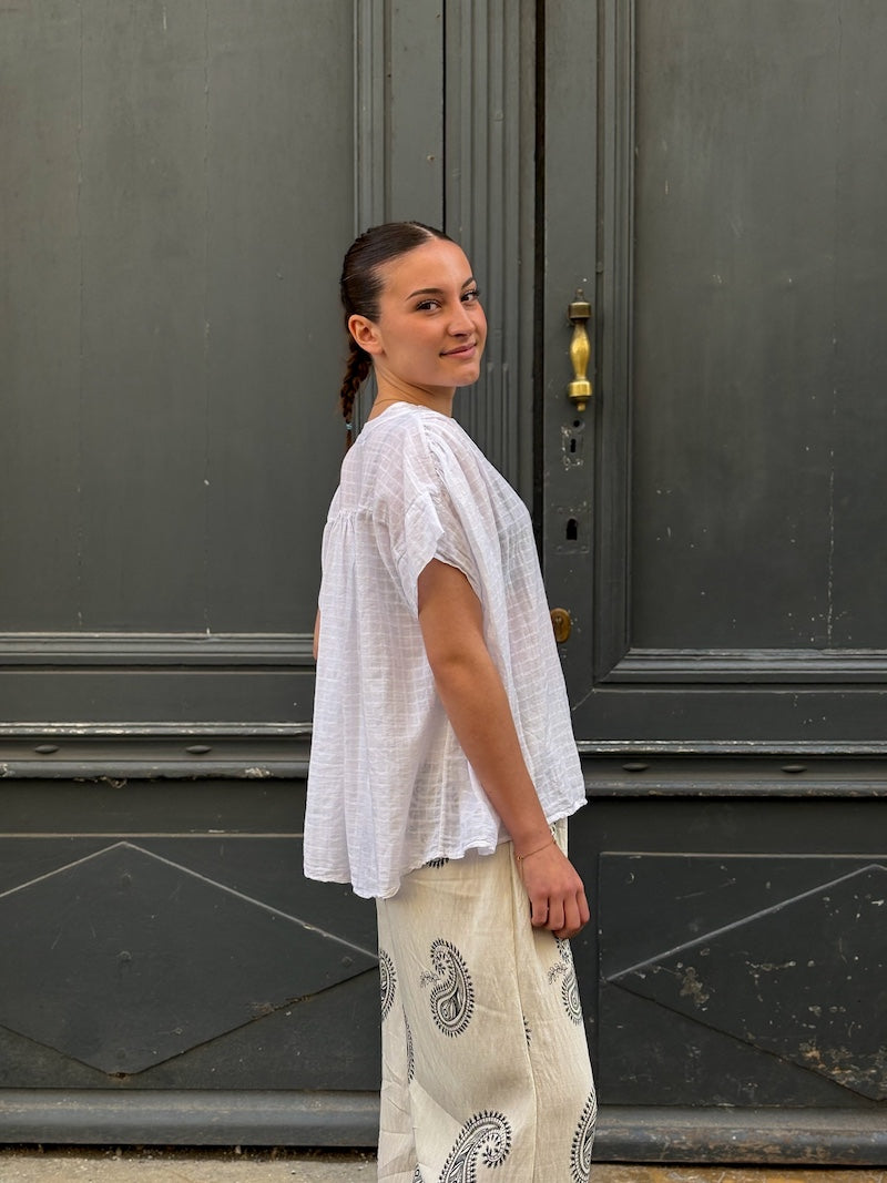Blouse bohème oversize en coton