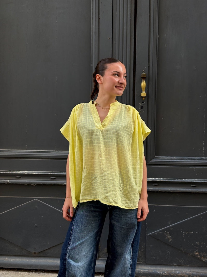 Blouse bohème oversize en coton