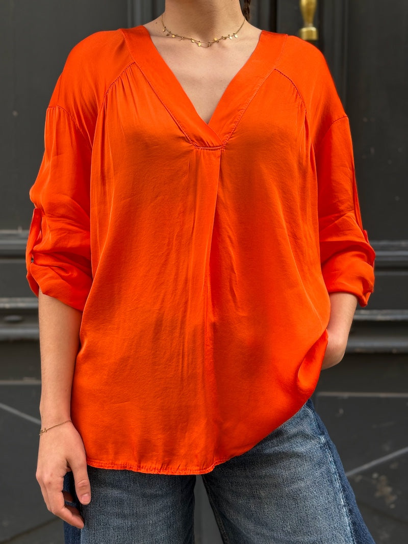 Blouse satinée pour femme
