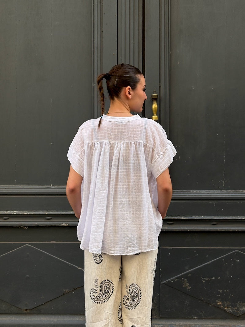 Blouse bohème oversize en coton