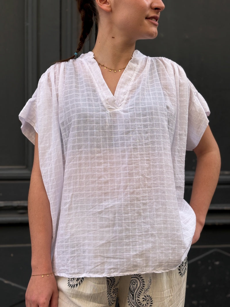 Blouse bohème oversize en coton