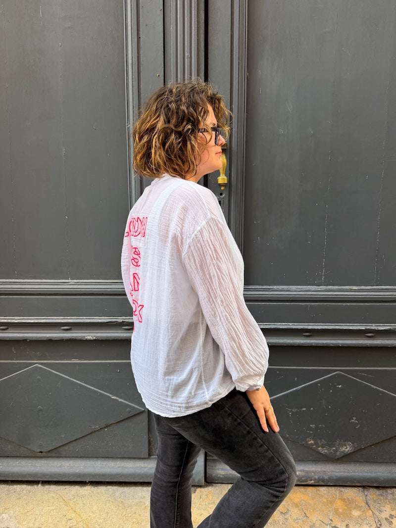 Blouse blanche oversize en coton - Ville - Ibiza, Millan, London, Paris, New-York