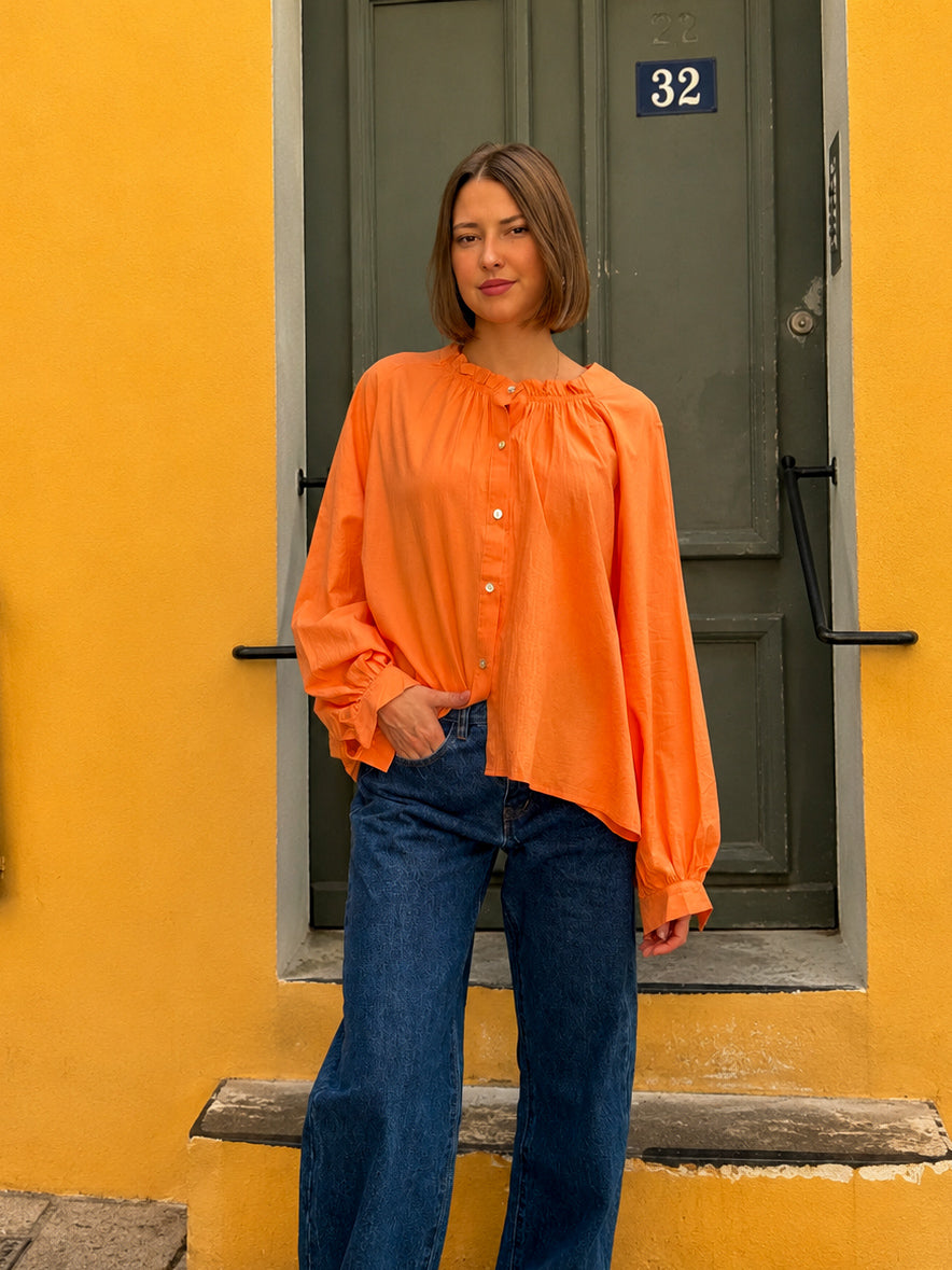 blouse plissée oversize pour femme tendance
