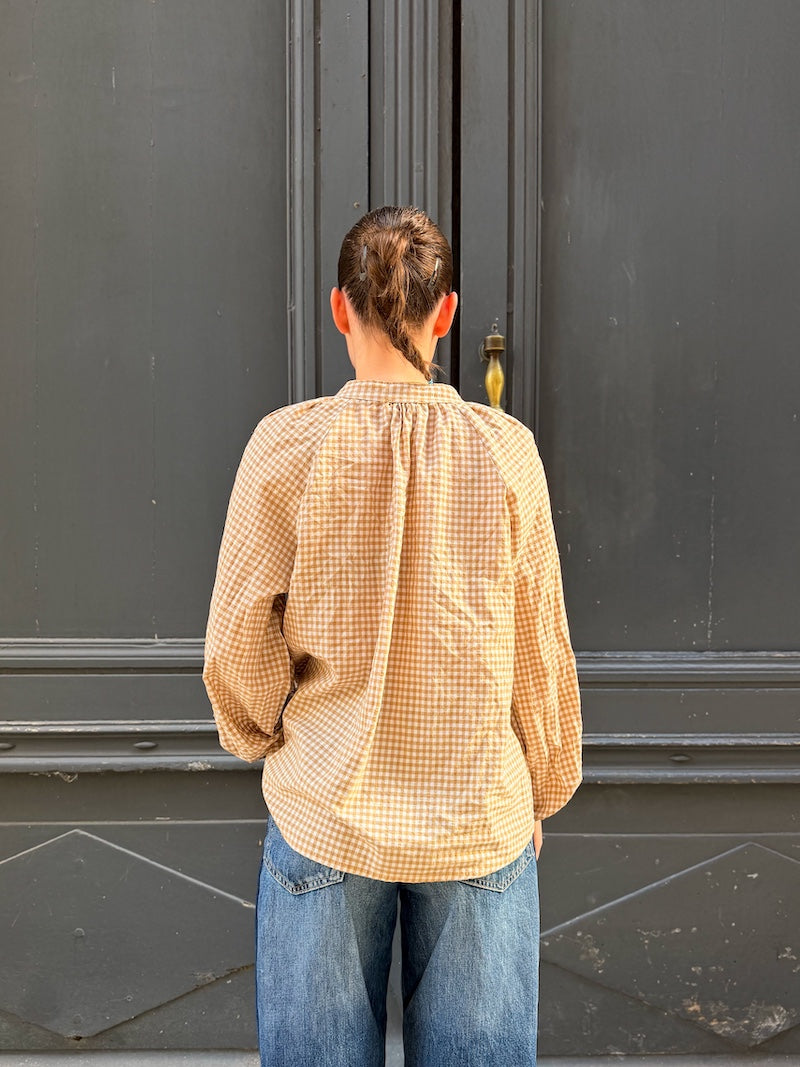 Blouse tendance à carreaux vichy