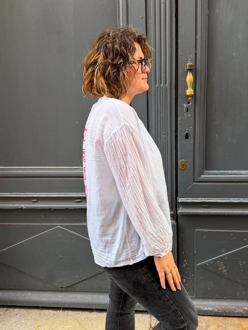 Blouse blanche oversize en coton - Ville - Ibiza, Millan, London, Paris, New-York