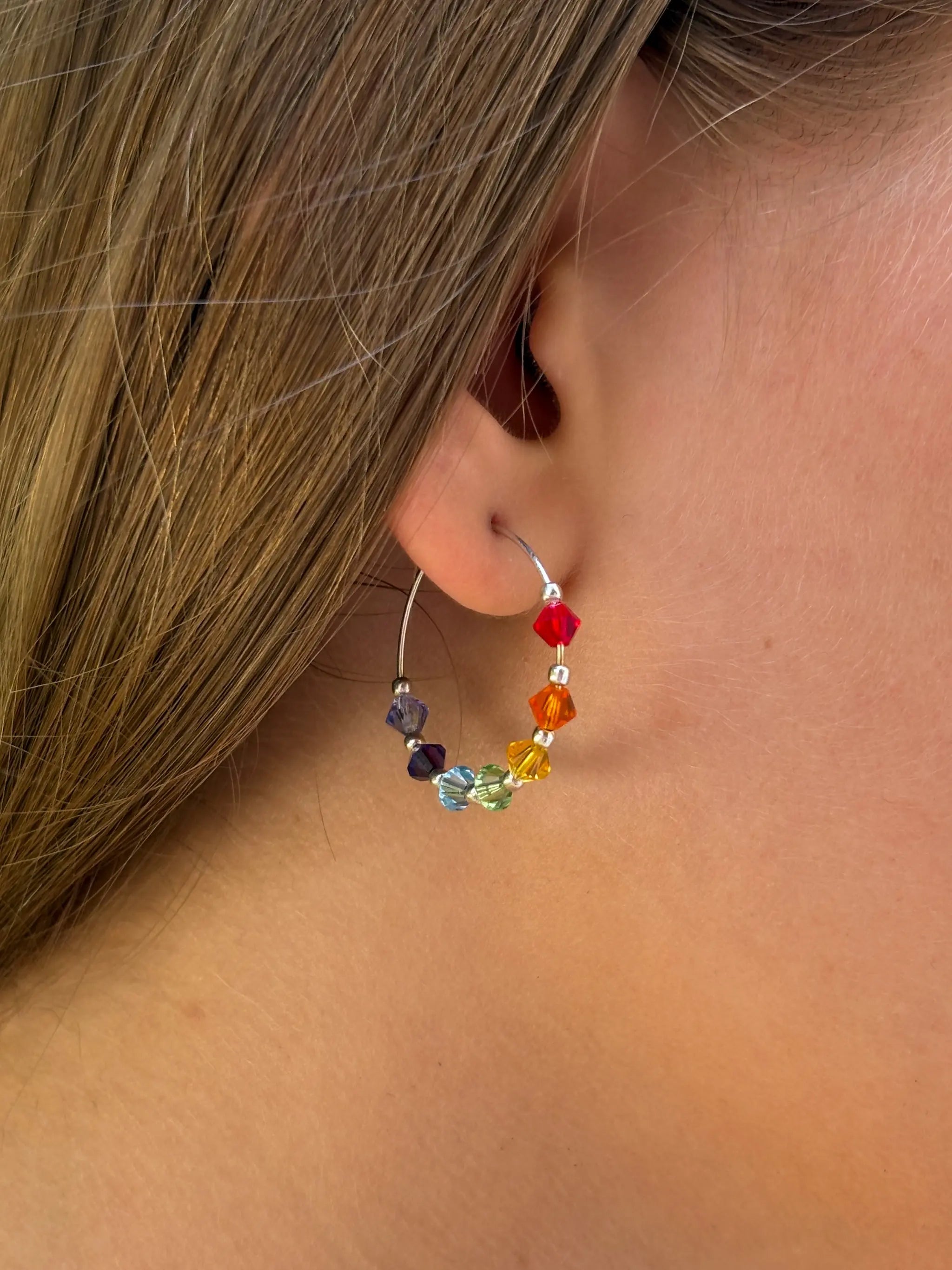 Créoles en cristal de Swarovski et argent
