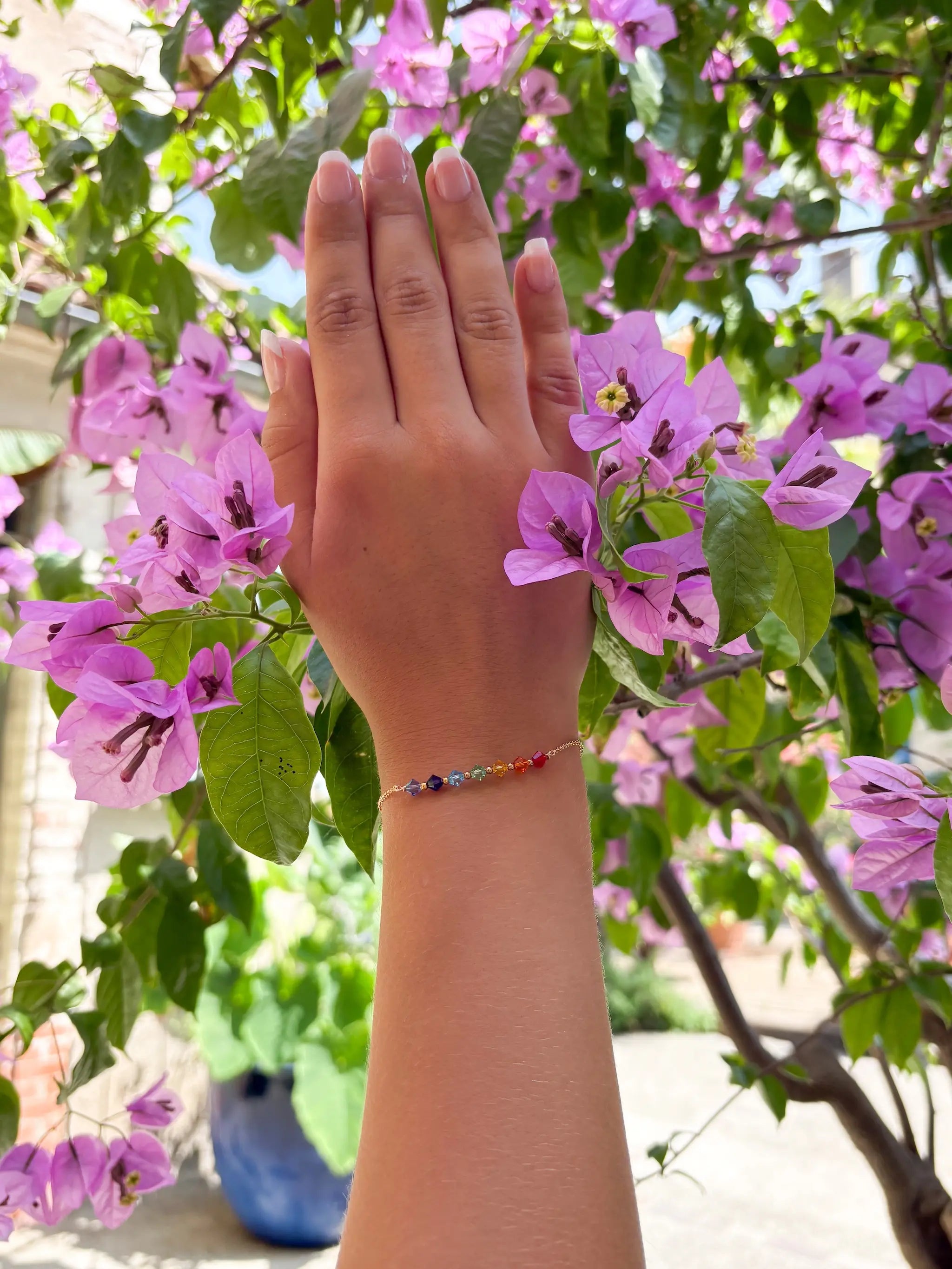 Bracelet chakras pour femme en cristal de Swarovski
