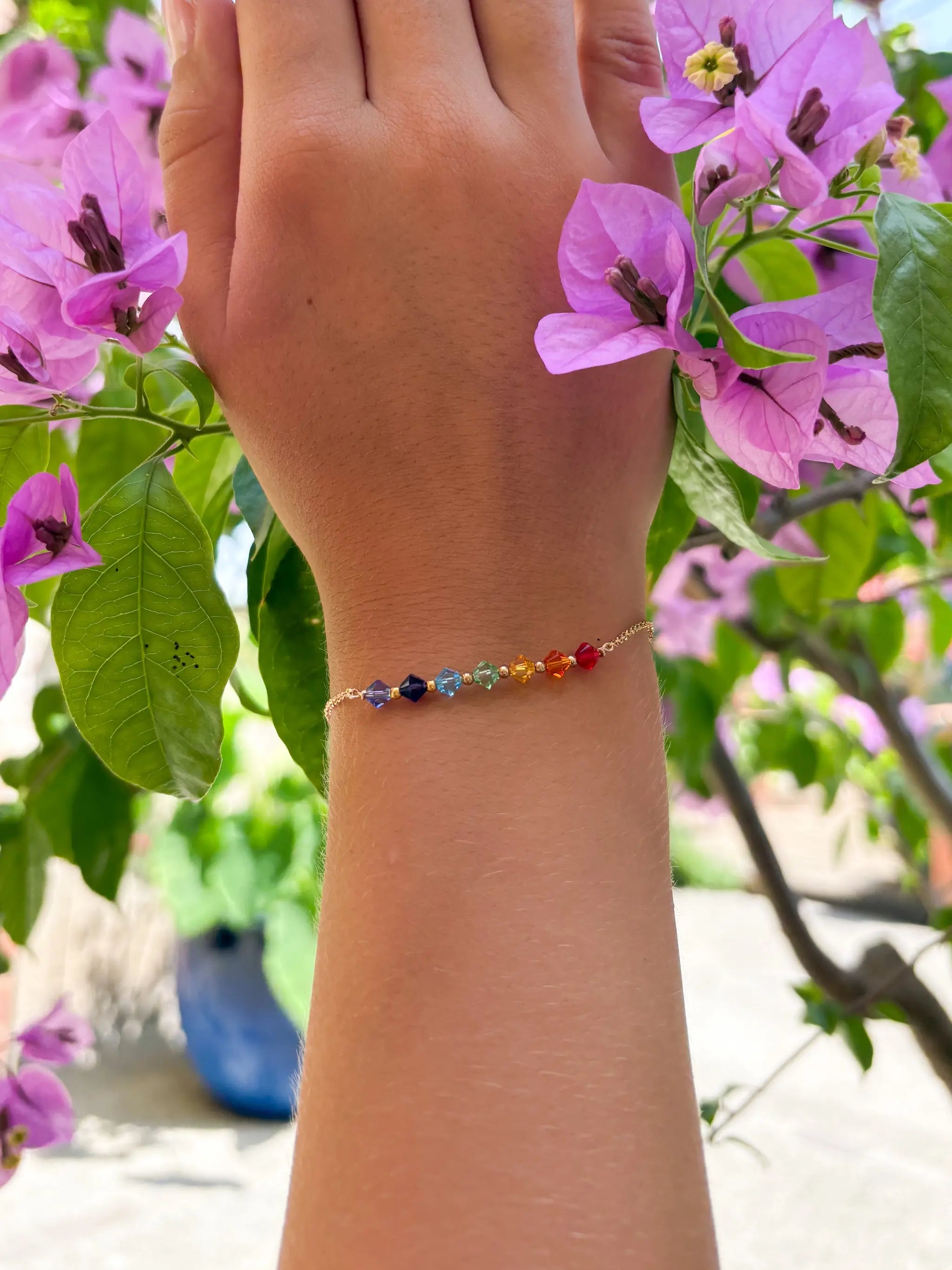 Bracelet chakras pour femme en cristal de Swarovski