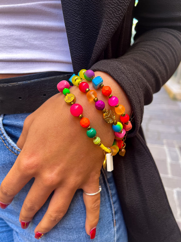 Collier bracelet multicolore en pierres semi-précieuses T'as Vu La Vierge