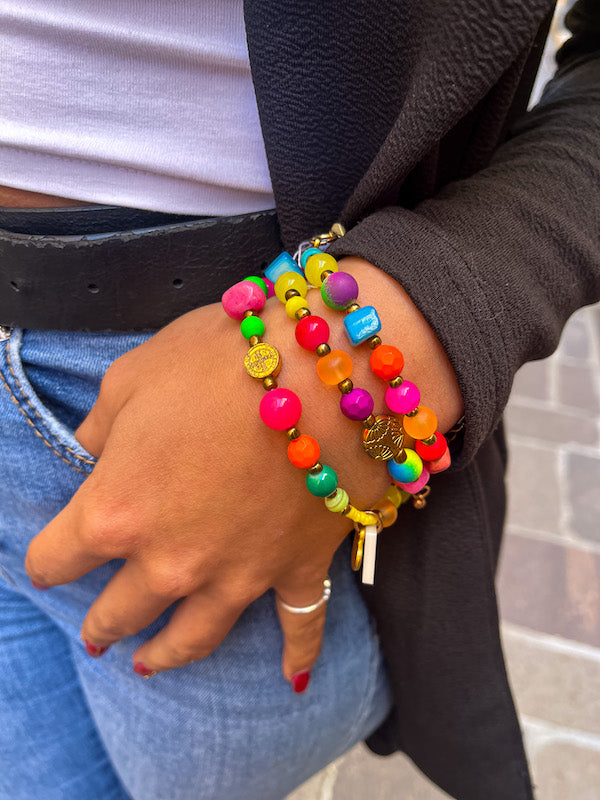Collier bracelet multicolore en pierres semi-précieuses T'as Vu La Vierge