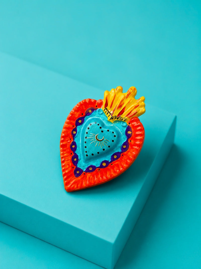 broche coeur protecteur bleu 