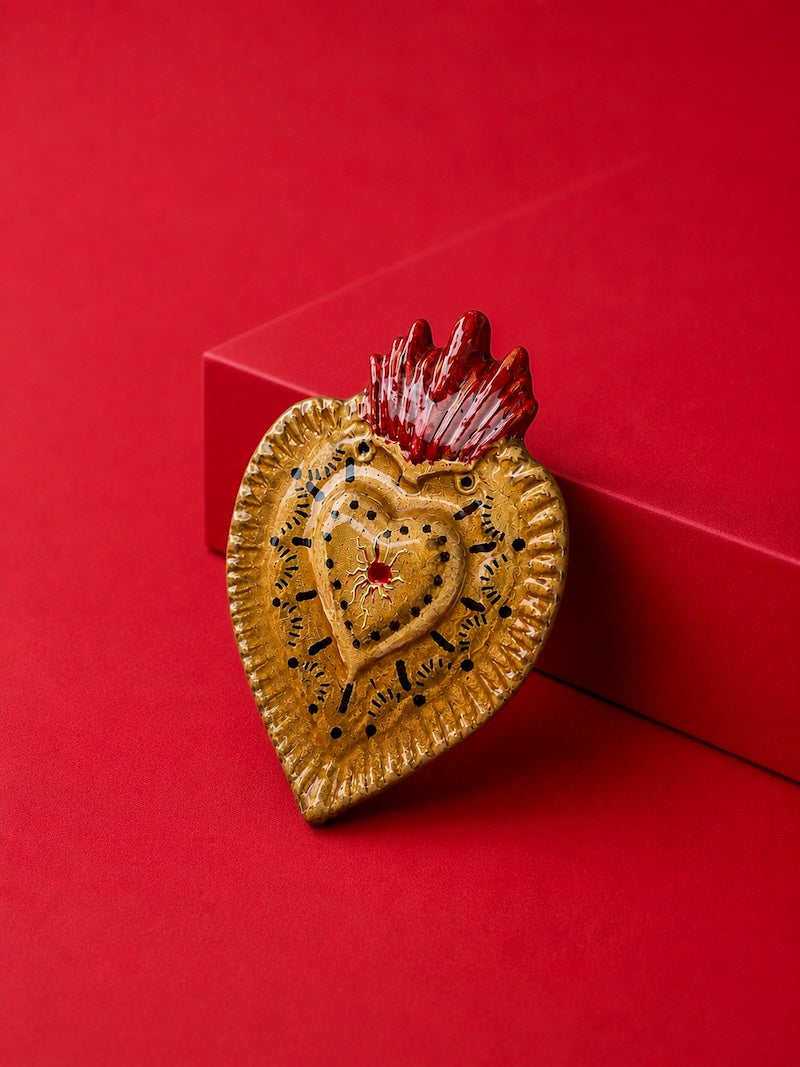 Broche coeur sacré porte-bonheur - Bohème et chic