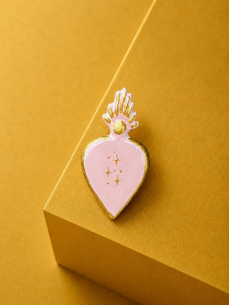 broche tendance fait main coeur 