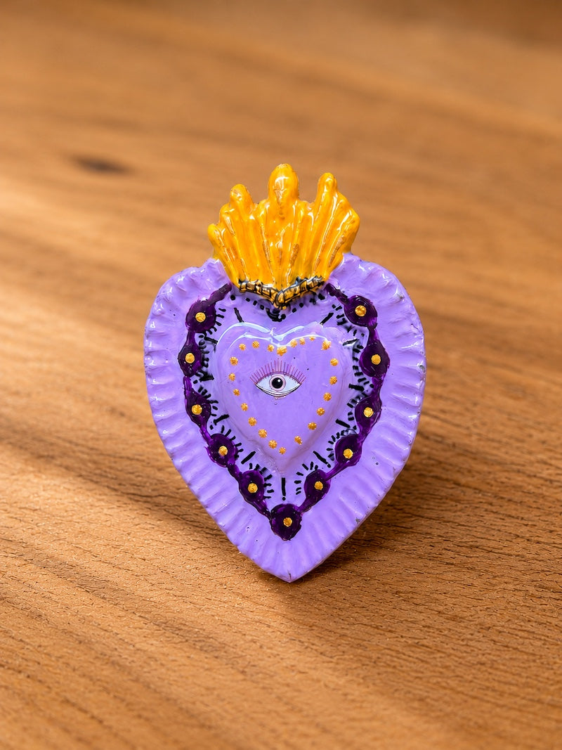 Broche cœur sacré ex-voto fait main | Bohème - chic