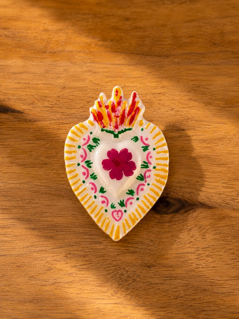 Broche coeur porte-bonheur - Coeur sacré Milagros