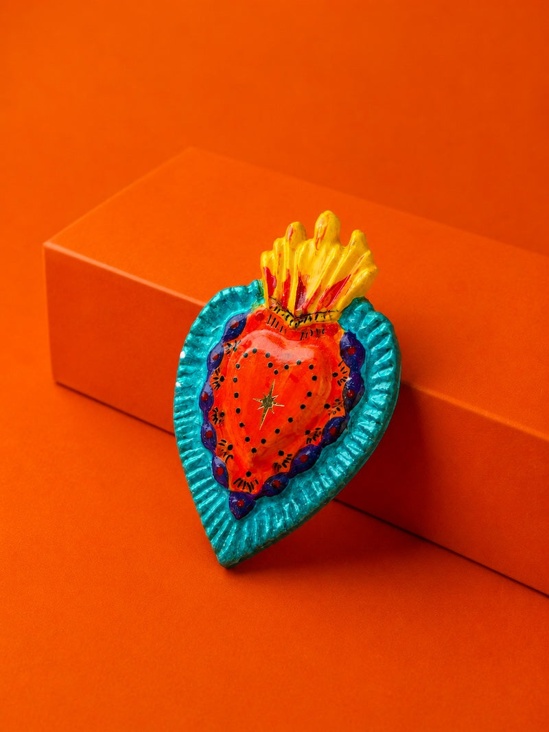 broche coeur milticolore tendance